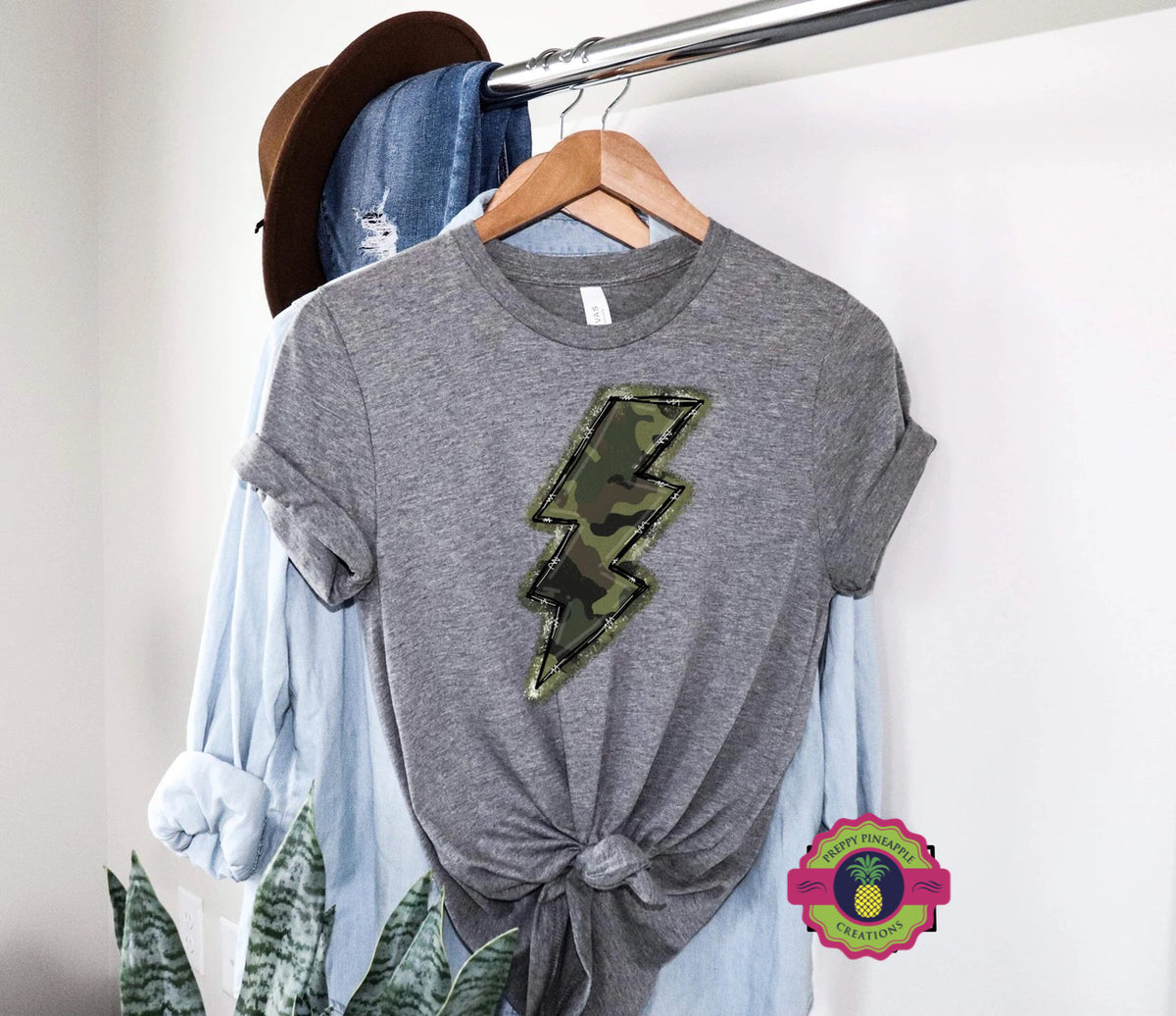 CAMO LIGHTNING BOLT – Preppy Pineapple Creations