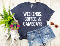 WEEKENDS COFFEE & GAME DAYS (TANK, VNECK OPTION)